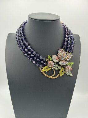 Heidi Daus "Bloom in Love" Retired Crystal Statement Necklace